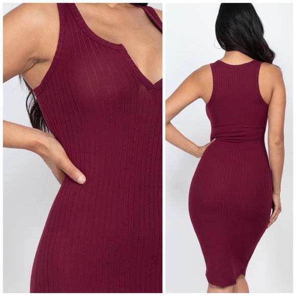 •Givin Me Body• Ribbed Midi Dress - Picture 3 of 4